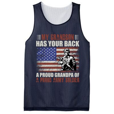 My Grandson Has Your Back, Proud Grandpa Of A Army Soldier Mesh Reversible Basketball Jersey Tank