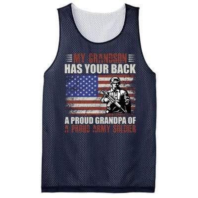 My Grandson Has Your Back, Proud Grandpa Of A Army Soldier Mesh Reversible Basketball Jersey Tank