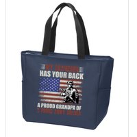My Grandson Has Your Back, Proud Grandpa Of A Army Soldier Zip Tote Bag