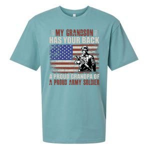 My Grandson Has Your Back, Proud Grandpa Of A Army Soldier Sueded Cloud Jersey T-Shirt