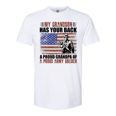 My Grandson Has Your Back, Proud Grandpa Of A Army Soldier Softstyle® CVC T-Shirt