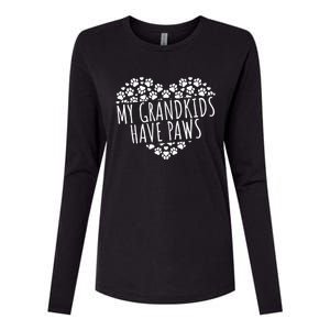 My Grand Have Paws Dog Grandparents Gift Womens Cotton Relaxed Long Sleeve T-Shirt