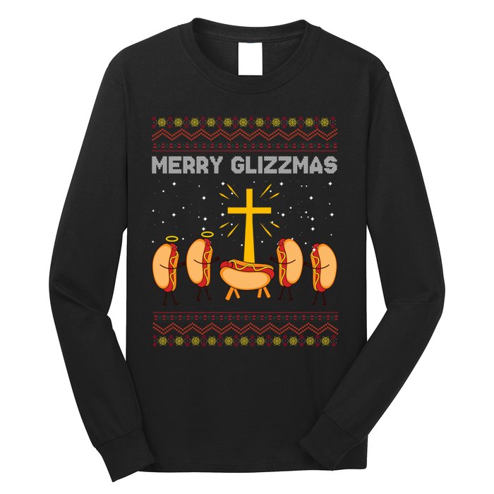 Merry Glizzmas Hot Ugly Christmas Long Sleeve Shirt