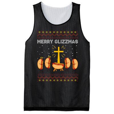 Merry Glizzmas Hot Ugly Christmas Mesh Reversible Basketball Jersey Tank