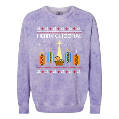 Merry Glizzmas Hot Ugly Christmas Colorblast Crewneck Sweatshirt