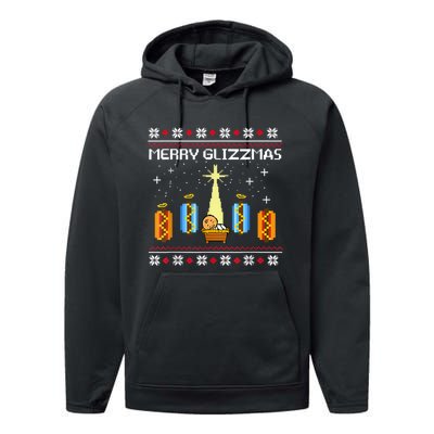 Merry Glizzmas Hot Ugly Christmas Performance Fleece Hoodie