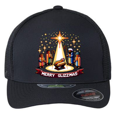 Merry Glizzmas Hot Ugly Christmas Flexfit Unipanel Trucker Cap