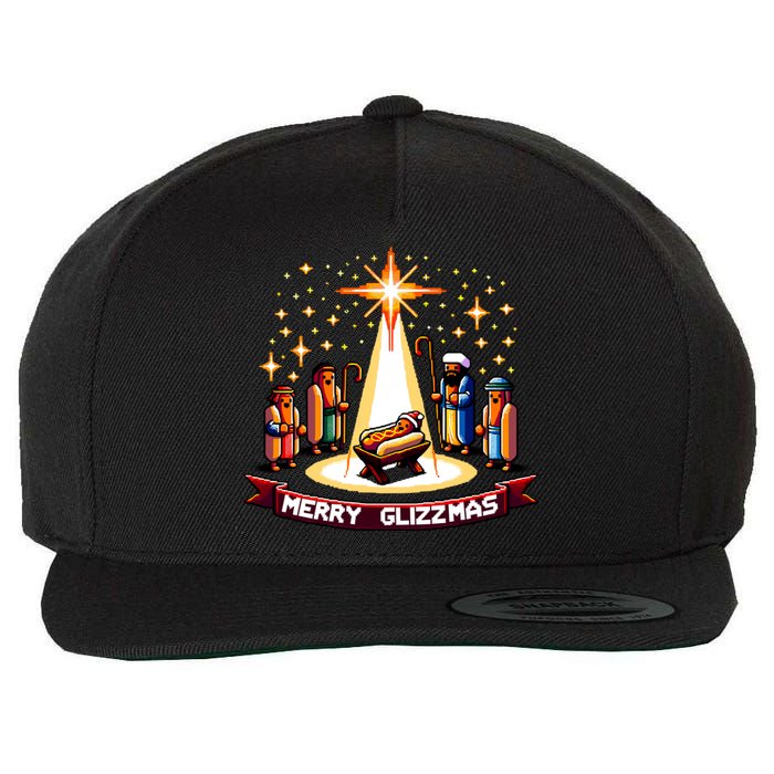 Merry Glizzmas Hot Ugly Christmas Wool Snapback Cap