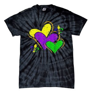 Mardi Gras Hearts Cute Outfit Tie-Dye T-Shirt