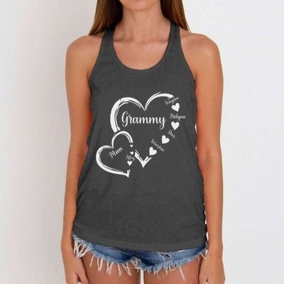 Mom Grammy Heart MotherS Day Grandma Women's Knotted Racerback Tank