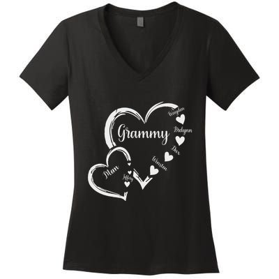 Mom Grammy Heart MotherS Day Grandma Women's V-Neck T-Shirt
