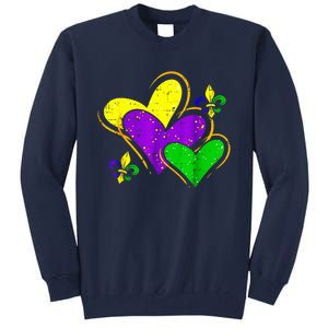 Mardi Gras Hearts Cute Outfit Tall Sweatshirt