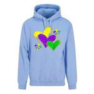 Mardi Gras Hearts Cute Outfit Unisex Surf Hoodie