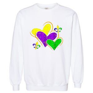 Mardi Gras Hearts Cute Outfit Garment-Dyed Sweatshirt