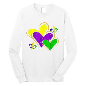 Mardi Gras Hearts Cute Outfit Long Sleeve Shirt