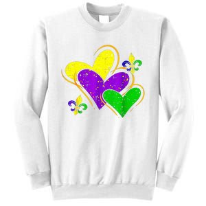 Mardi Gras Hearts Cute Outfit Sweatshirt