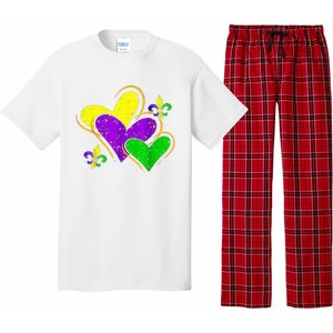 Mardi Gras Hearts Cute Outfit Pajama Set