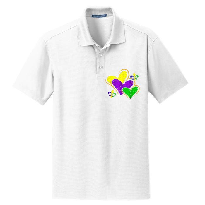 Mardi Gras Hearts Cute Outfit Dry Zone Grid Polo