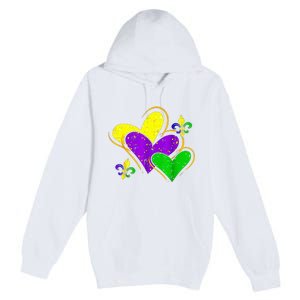 Mardi Gras Hearts Cute Outfit Premium Pullover Hoodie