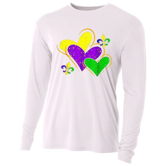 Mardi Gras Hearts Cute Outfit Cooling Performance Long Sleeve Crew