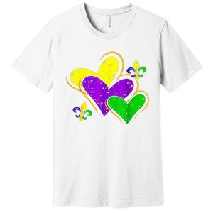 Mardi Gras Hearts Cute Outfit Premium T-Shirt