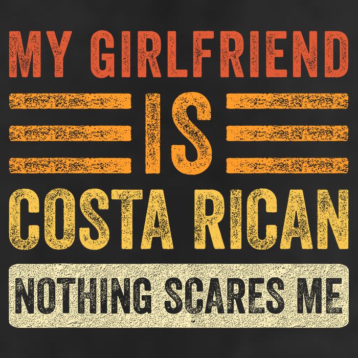 My Girlfriend Is Costa Rican Nothing Scares Me Fun Boyfriend 7 Panel Mesh Trucker Snapback Hat