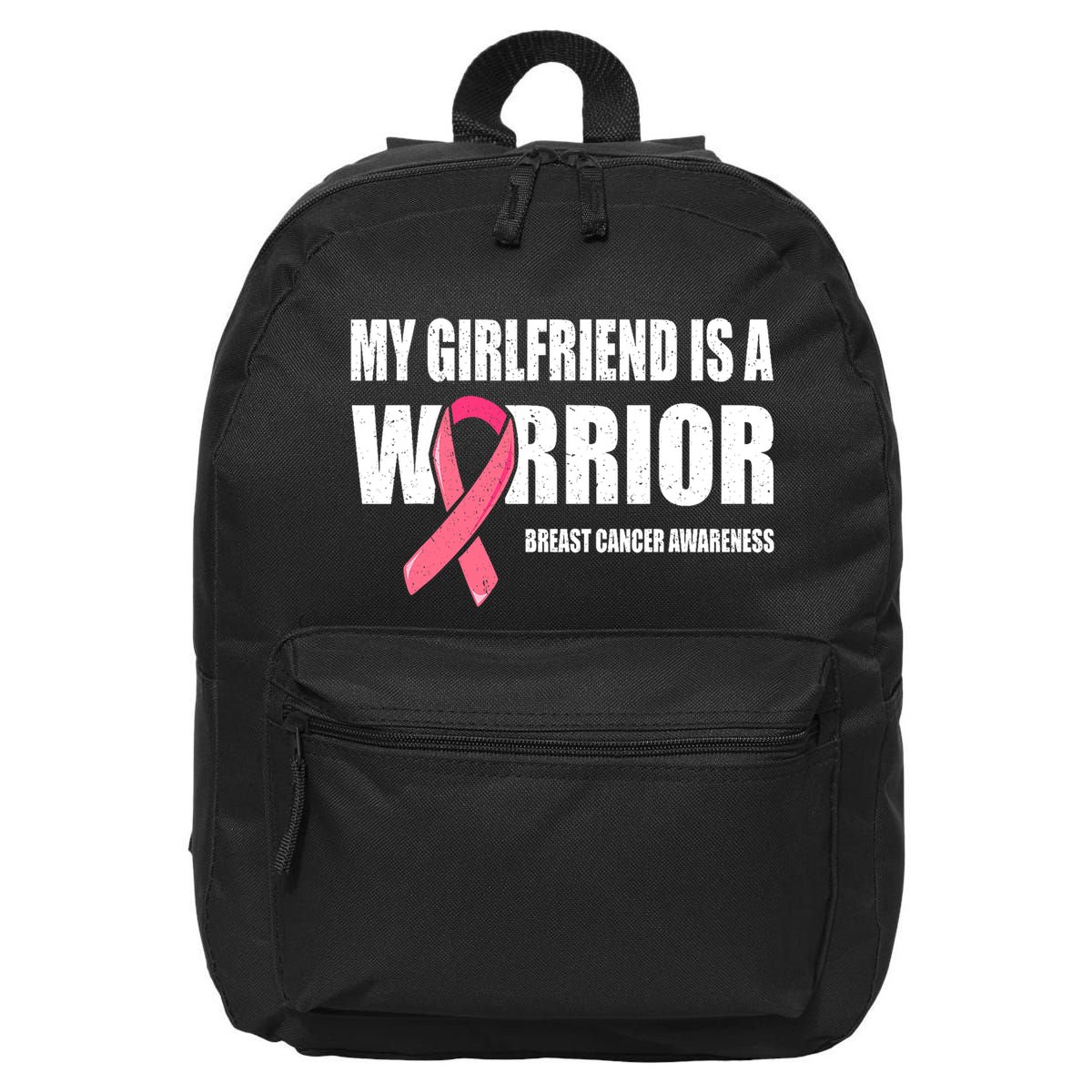 My Girlfriend Is A Warrior Breast Cancer Warrior 16 in Basic Backpack