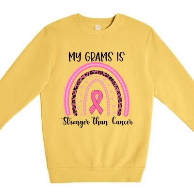 My Grams Is Stronger Than Cancer Breast Cancer Awareness Gift Premium Crewneck Sweatshirt