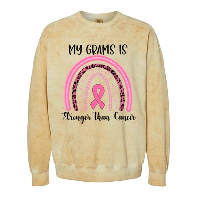 My Grams Is Stronger Than Cancer Breast Cancer Awareness Gift Colorblast Crewneck Sweatshirt