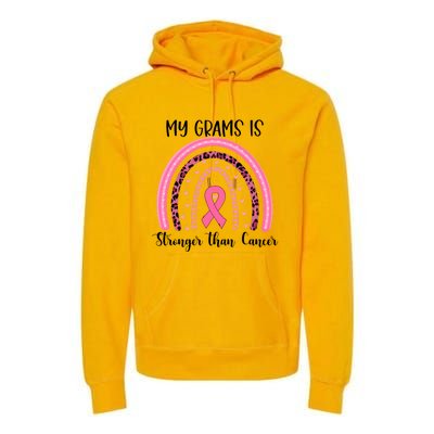 My Grams Is Stronger Than Cancer Breast Cancer Awareness Gift Premium Hoodie