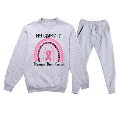 My Grams Is Stronger Than Cancer Breast Cancer Awareness Gift Premium Crewneck Sweatsuit Set