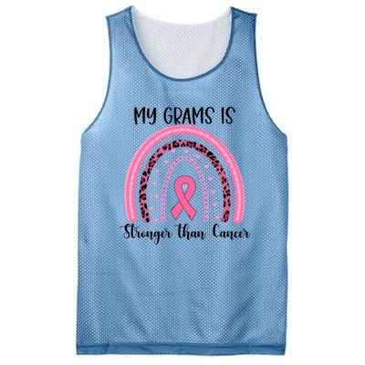 My Grams Is Stronger Than Cancer Breast Cancer Awareness Gift Mesh Reversible Basketball Jersey Tank