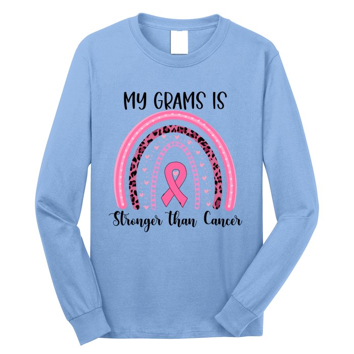 My Grams Is Stronger Than Cancer Breast Cancer Awareness Gift Long Sleeve Shirt