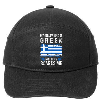 My Girlfriend Is Greek Nothing Scares Me Greece Flag 7-Panel Snapback Hat