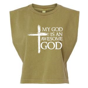 My God Is An Awesome God Prayer Gift Garment-Dyed Women's Muscle Tee