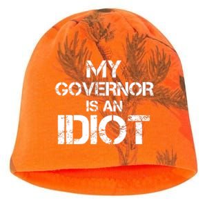 My Governor Is An Idiot / Funny Sarcastic Politics Kati - Camo Knit Beanie