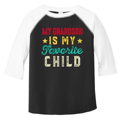 My Grandson Is My Favorite Child Funny Grandpa Grandma Toddler Fine Jersey T-Shirt