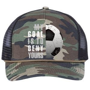 My Goal Is To Deny Yours Soccer Goalie Hoodie Christmas Gift Retro Rope Trucker Hat Cap