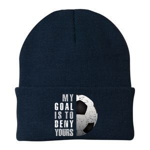 My Goal Is To Deny Yours Soccer Goalie Hoodie Christmas Gift Knit Cap Winter Beanie