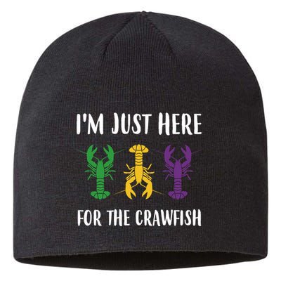 Mardi Gras Im Just Here For The Crawfish Sustainable Beanie