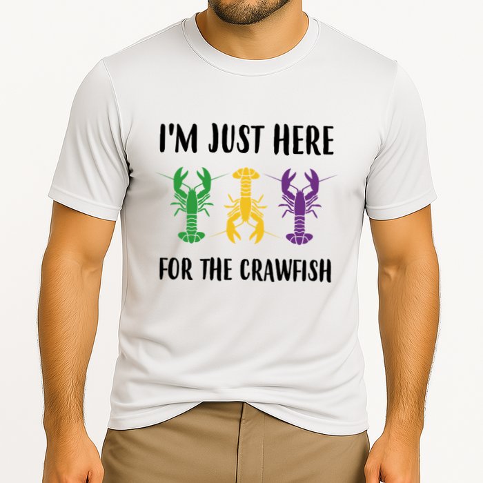 Mardi Gras Im Just Here For The Crawfish Cooling Performance Crew T-Shirt
