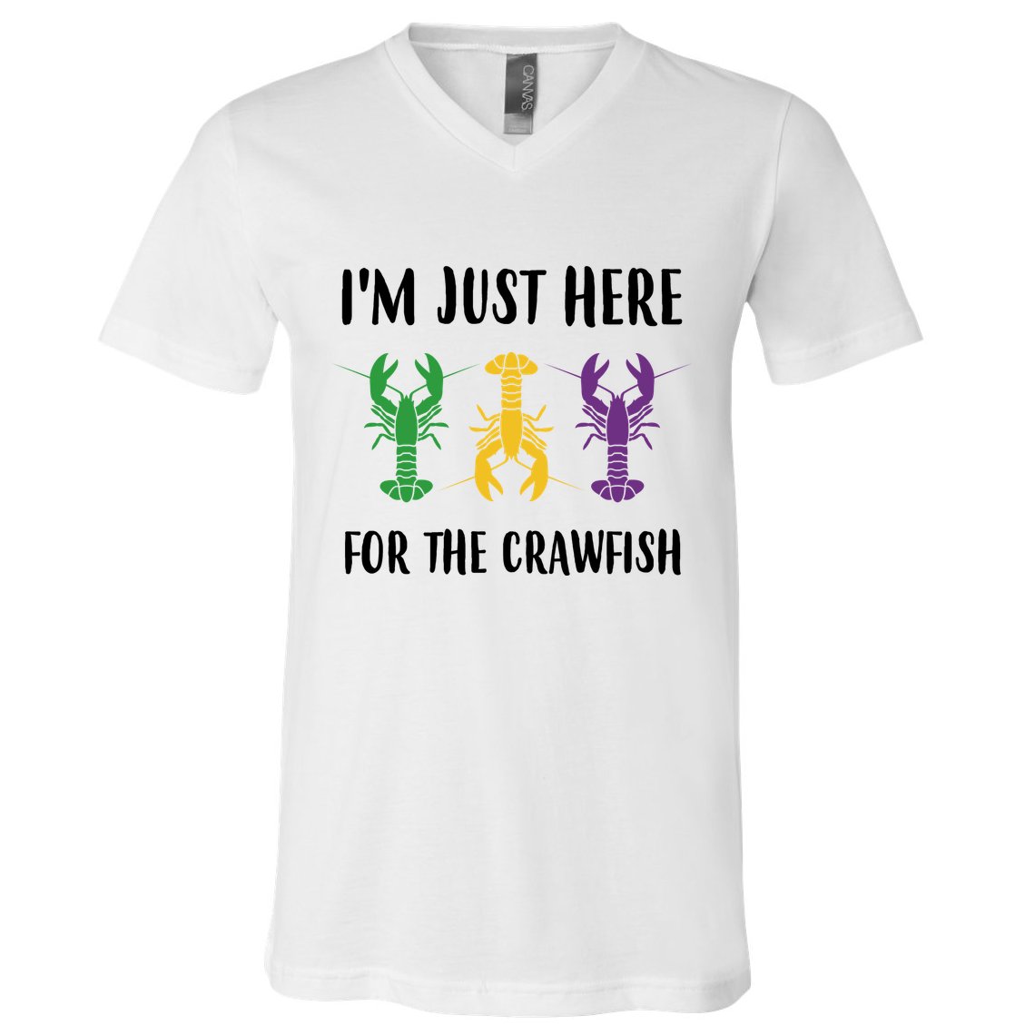 Mardi Gras Im Just Here For The Crawfish V-Neck T-Shirt