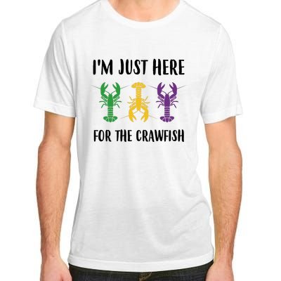 Mardi Gras Im Just Here For The Crawfish Adult ChromaSoft Performance T-Shirt