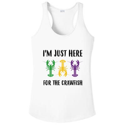 Mardi Gras Im Just Here For The Crawfish Ladies PosiCharge Competitor Racerback Tank