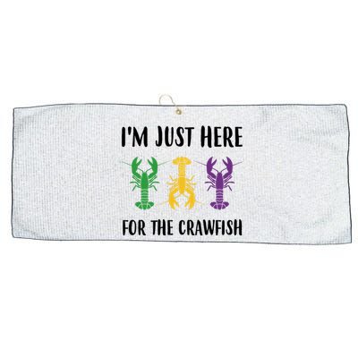 Mardi Gras Im Just Here For The Crawfish Large Microfiber Waffle Golf Towel