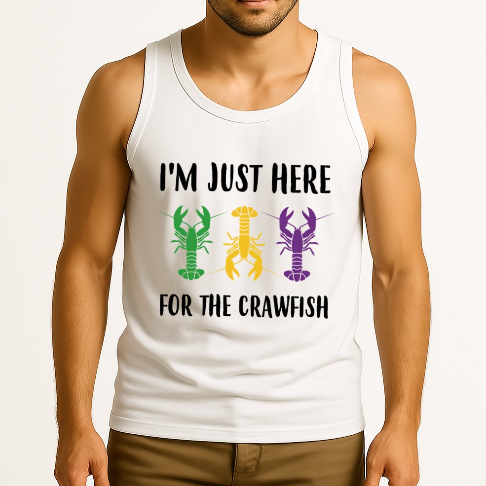 Mardi Gras Im Just Here For The Crawfish Tank Top