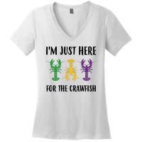 Mardi Gras Im Just Here For The Crawfish Women's V-Neck T-Shirt