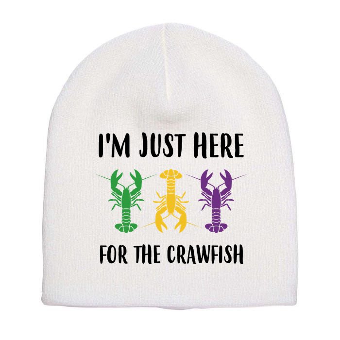 Mardi Gras Im Just Here For The Crawfish Short Acrylic Beanie