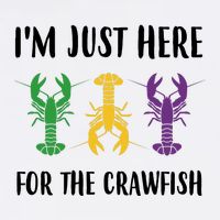 Mardi Gras Im Just Here For The Crawfish Short Acrylic Beanie