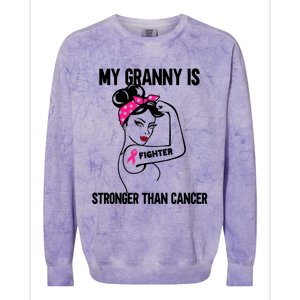 My Granny Is Stronger Than Cancer Breast Cancer Great Gift Colorblast Crewneck Sweatshirt